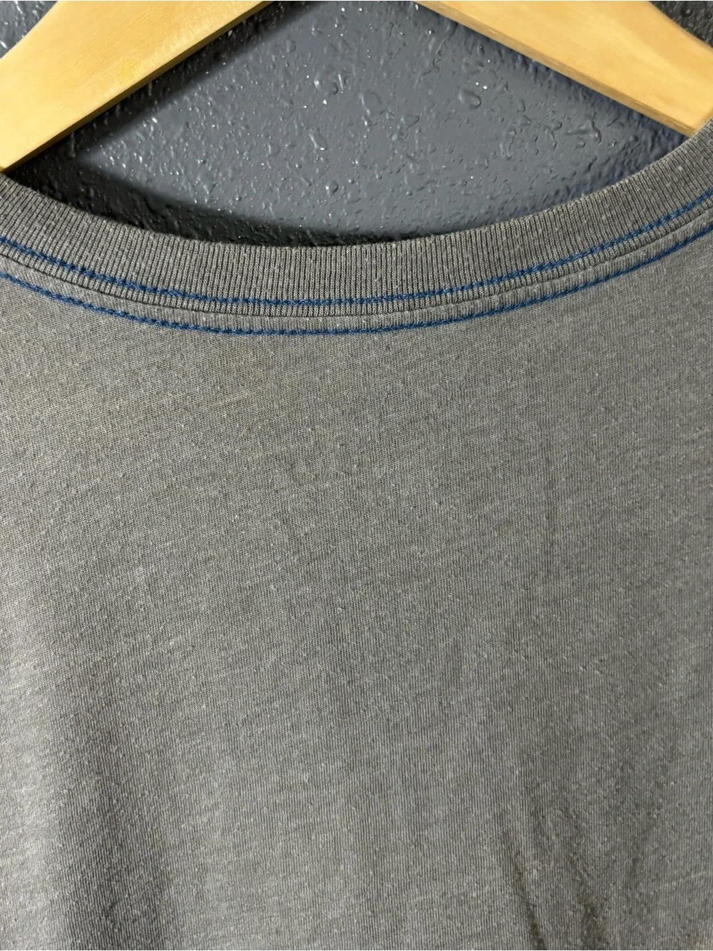 Banana Republic Gray Short Sleeve Tee with Blue Shield Graphic